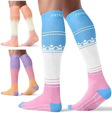 FITRELL 3 Pairs Compression Socks for Women and Men 20-30mmHg-Circulation Support Socks - Image 3