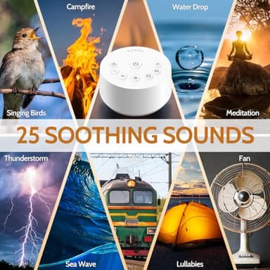 Color Noise Sound Machines Sleep White Noise Machine with 25 Soothing Sounds 32 Volume Levels 5 Timers and 4 Sound Categories and Memory Function for Kids Adults and Home - Image 2