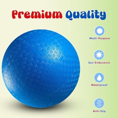 Red & Blue Kickball Set - (9 Inch) with Pump for Toddlers Kids & Adults - Indoor & Outdoor Gym Sports Toys - Fun Playground Balls for Kids Dodgeball, Four Square, PE, Games, Recess and More - Image 4