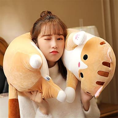 shangman Lovely Plush Cat Doll Cute Cartoon Soft Stuffed Kitten Long Throw Sleeping Pillow Toy Gift for Kids Girlfriend Multiple Size (Brown,50cm/19.6in) - Image 6