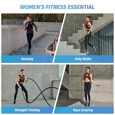 ZELUS Weighted Vest, 6lb/8lb/12lb/16lb/20lb/25lb/30lb Weight Vest with Reflective Stripe for Workout, Strength Training, Running, Fitness, Muscle Building, Weight Loss, Weightlifting, Black(20 lb) - Image 4