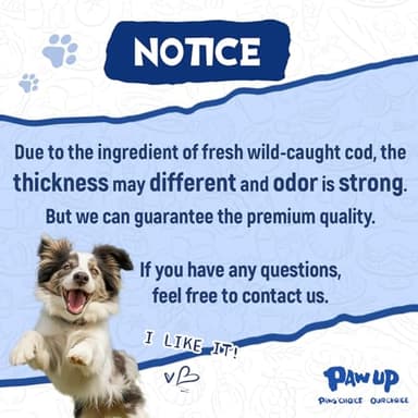PAWUP Cod Skin Rolls Dog Treats Natural High Omega 3 Dog Snacks, Single Ingredient Cod Skin Chews for Small Dogs w/Taurine, 8 oz - Image 3