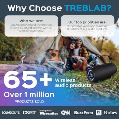 TREBLAB Ultra Loud Wireless Speaker - 60W Stereo Sound with Deep Bass, 20H Playtime, Powerbank, Waterproof, Loudest Portable Bluetooth Speaker for Home, Outdoor Party, Beach, Work, Travel, HD-Max - Image 12