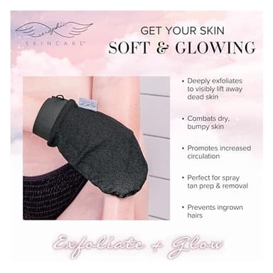 Seraphic Skincare (Original) Premium Exfoliating Mitt for Body (2pc) – 100% Vegan Viscose Traditional Body Scrub Glove Kessa Korean Washcloth – Body Exfoliator for Self-Tan Removal & Keratosis Pilaris - Image 5