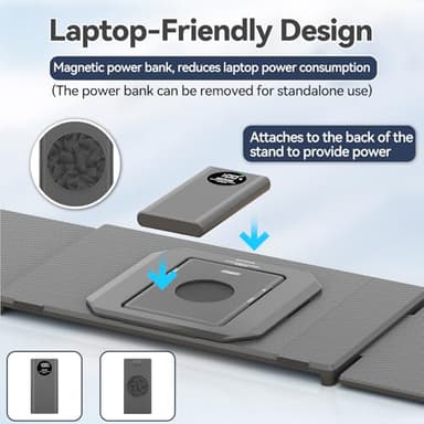 KEFEYA 15.6" Laptop Screen Extender with Magnetic Power Bank, FHD 1080P Triple Monitor Extender for 13-17" Laptop, Plug & Play via Type-C/HDMI/USB-A, Compatible with Mac/Windows/Android - Image 3