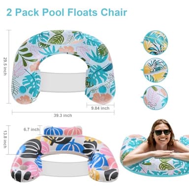 ANNIL【2 Pack】 Adult Inflatable Pool Floats Chair, Water Leisure Inflatable Floating Chair,Drink Holder, Ergonomic Headrest,Pool Floaties for Adults Swimming Pool Party, Summer Water Fun - Image 7
