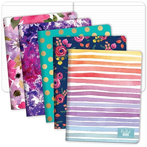 Elan Publishing Company Assorted Pattern Field Memo Notebooks, 8x10 in Lined Office Notepads for Nurses, Teachers, and Students - Small and Easy to Carry Pocketbook, Quick Note Taking, 5 Pack - Image 1