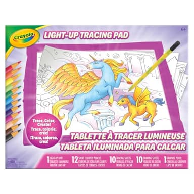Crayola Light Up Tracing Pad - Pink, Writing & Drawing Art Kit for Kids & Adults, Kids Toys, Tracing Light Box Table, Holiday & Christmas Gifts for Girls & Boys, 6+ [Amazon Exclusive] - Image 3
