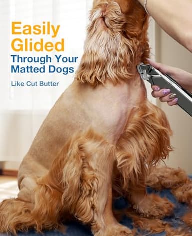 oneisall Dog Clippers for Grooming for Thick Heavy Coats/Low Noise Rechargeable Cordless Pet Shaver with Stainless Steel Blade/Waterproof Dog Shaver for Dogs Pets and Animals (Sliver) - Image 2