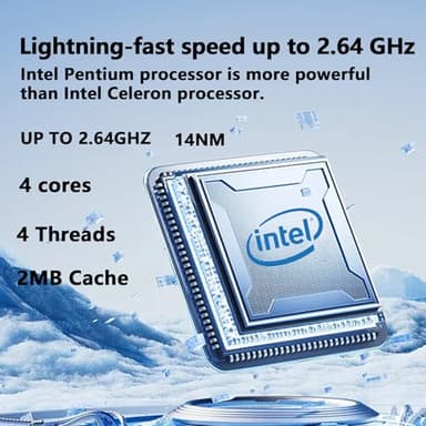 Laptop 16-inch 8GB DDR 256GB SSD Portable Laptop,Expandable to 1TB Pentium Quad-core CPU up to 2.64 GHz 9000mAh Battery Mini HDMI Interface USB3.0 Interface Dual-Band WiFi Webcam Slim laptops - Image 2