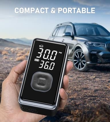 Tire Inflator Portable Air Compressor, 150PSI Cordless Mini Air Pump with Digital Pressure, Bike Pump, 3X Fast Inflation Tire Inflator for Car, Motorcycle, Bike, Ball-LED Light and Auto Shut-Off - Image 6