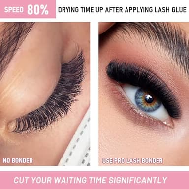 PRO Lash Bonder for Eyelash Extensions Super Bonder Glue Accelerator with 10Pcs Cotton Swab Lash Extension Sealant Longer Retention Waterproof Oil-Proof Special Dropper Design for Dose Control 15ml - Image 2