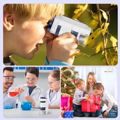 Handheld Portable Pocket Microscope for Kids - BEBANG 135x Mini Lab Kids Microscope with 5 Prepared Slides LED Portable Microbiological Observation Miniscope Tool for Science Exploration - Image 5