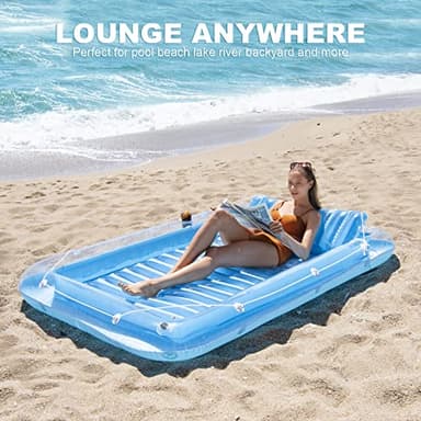 Inflatable Pool Floats Lounger for Adults, Blow Up Tanning Pool Raft Sun Tan Tub with Inflatable Pillow for Family Outdoor, Garden, Backyard Summer Water Party (14+ Year Old) - Image 6