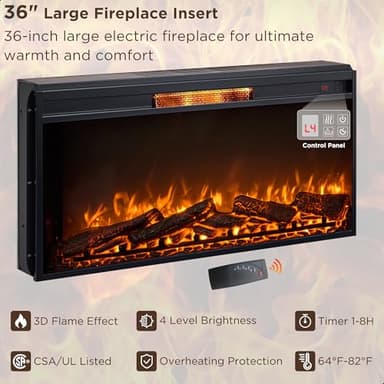JXQTLINGMU Fireplace TV Stand for 80 Inch TV, Farmhouse Entertainment Center with 36" Fireplace, Modern Media Console with Sliding Barn Door & Storage Drawers for Living Room, Grey - Image 4