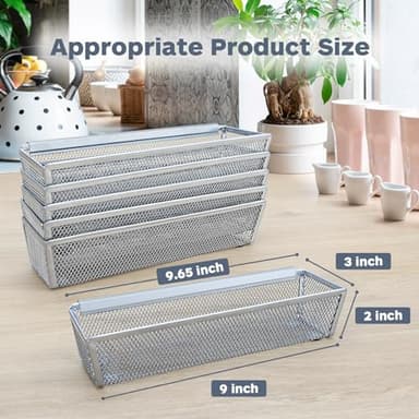 Smgmg Silverware Drawer Organizer, Cutlery Drawer Organizer, 6 Pack Utensil Drawer Organizer, Kitchen Utensils, Flatware Organizer with Interlocking Arm (9.6 * 3 * 2 inch, Grey) - Image 2