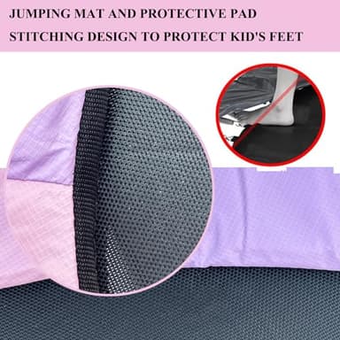 LANGXUN 60" Trampoline for Kids, 5ft Toddler Mini 3-in-1 Trampoline Indoor Outdoor with Basketball Hoop, Dart Board, Christmas Hoilday Toys Birthday Gifts for Girls Boys Age 1-8 - Image 5