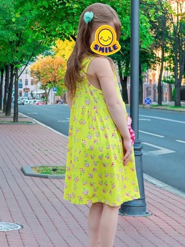 Vieille Toddler Girls Dresses 3-4t Summer Sleeveless Sundress with Pocket Cute Yellow Flower Print Shirt Dress for Girl 3-4 Years Old - Image 3