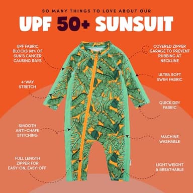 SwimZip Boys' Long-Sleeve UPF 50+ Swimsuit for Baby, Toddler, & Little Boys - Image 2