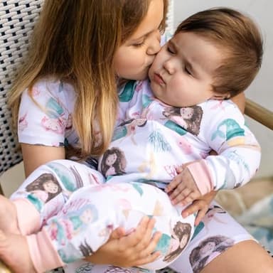 Burt's Bees Baby Baby Girls' Pajamas, Tee and Short 2-Piece Pj Set, Magical Mermaids - Image 4