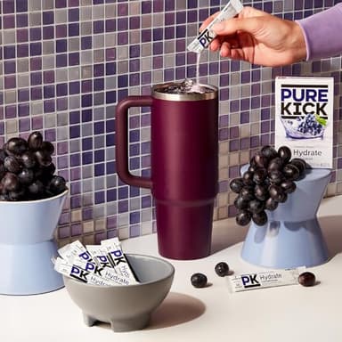PURE KICK Hydration Singles to Go Drink Mix, Concord Grape, Includes 12 Boxes with 6 Packets in Each Box, 72 Total Packets - Image 5