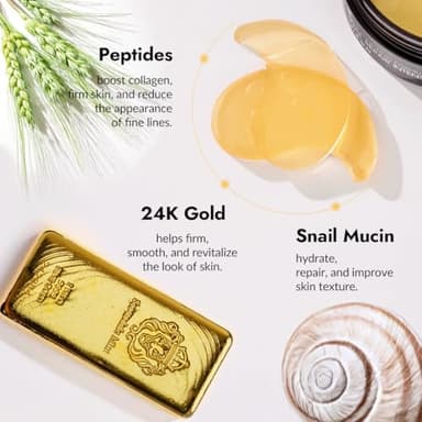 MIZON Under Eye Patches for Puffy Eyes & Dark Circles, 24K Gold & Snail Mucin, 60 Pcs – Anti-Wrinkle Collagen & Peptide Formula – Moisturizing Korean Eye Mask for Elasticity - Image 4