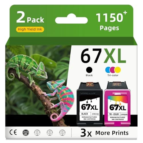 67XL Ink Cartridges Replacement for HP Ink 67 XL Black and Color Combo Pack HP67 HP67XL for 2700 2700e 2752e 2755e 2800e 2855e 2827e 2852e 4100 4100e 4155e 4200e 4227e 4255e 6000 6055e 6455e Printer - Image 1