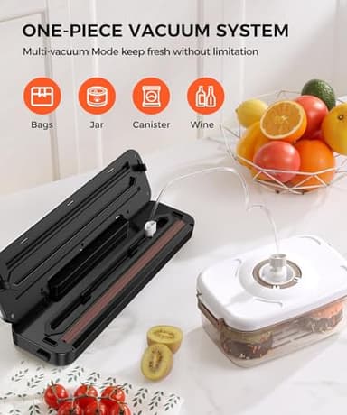 Vacuum Sealer machine,75 Kpa Precision Suction Power 6-in-1 Food Sealer with Digital Timer, Dry & Moist Food Modes, Compact Design with 10 Vacuum Bags & Built-in Cutter - Image 7