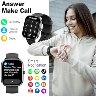 Smart Watch(Answer/Make Call), 1.91" Smartwatch for Men Women, NEW Fitness Watch with 110+ Sport Modes, Fitness Activity Tracke with Pedometer/Sleep Monitor/Heart Rate/IP68 Waterproof, for Android iOS - Image 2