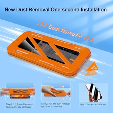 QHOHQ [1-Second Auto-Install] 3 Pack Privacy Screen Protector for iPhone 17 Pro Max [6.9 Inch] + 1 Set Camera Lens Protector, 25° Anti Spy Tempered Glass, [Military Grade Shatterproof], Case Friendly - Image 3