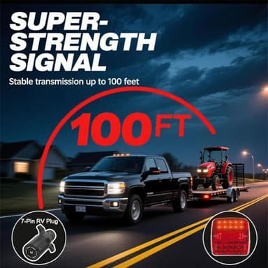 Wireless Trailer Lights Magnetic, upgrade Rechargeable Wireless Trailer Tow Lights LED Kit, IP65 Waterproof, 10-Hour Battery Life, 100 FT Signal Synchronization for Towing Truck Camper RV Boat - Image 3