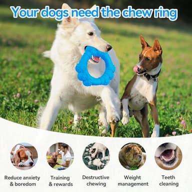 DAOZIJI Indestructible Dog Chew Ring Toys for Aggressive Chewers, Super Chewer Toy for Medium Large Dogs, Puppy Teething Rings for Relax, Interactive Dogs Toy, Heavy Duty Dog Teething Toys - Image 5