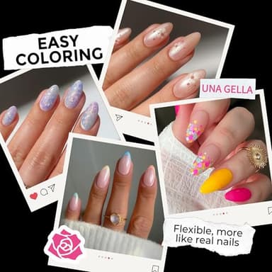 UNA GELLA Almond Nail Tips, 216pcs Pointed Almond Gel Nail Tips Pre-shape Half Matte Full Cover Clear Acrylic Soft Gel Fake Nails for Nail Extension Nail Art 12 Sizes - Image 2