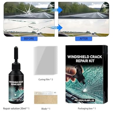 zonmtreo Cracked Windshield Repair Kit for Chips and Cracks, Car Windshield Crack Repair Kit, Glass Repair Liquid for Cracks, Rock Chip Repair Kit Windshield, Windshield Chip Repair Kit. - Image 7