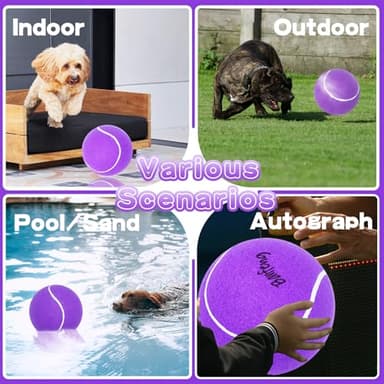 Banfeng Big Tennis Ball for Dogs, Giant Dog Tennis Ball Toy Large Outdoor Sports Gift for Small Medium Large Dog (Purple, 9.5 inch) - Image 7