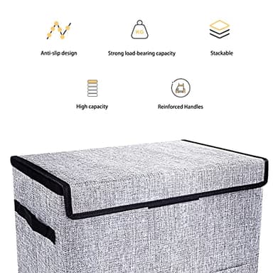 Leffis Comic Book Storage, Box 15.5" X 7.5" X 11.3", Collapsible Comic Short Box with Lids Holds 150 Comics Heavy Duty Comic Book Bin Container (1 pack, grey) - Image 3