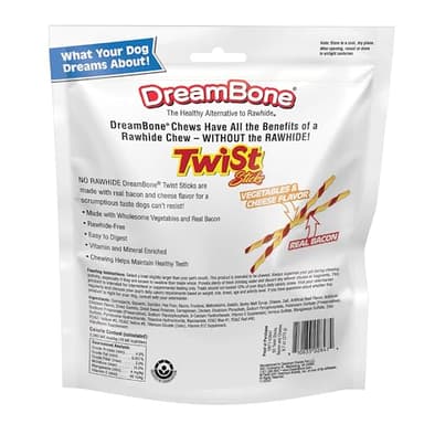 Dreambone Twist Sticks with Real Bacon and Cheese Flavor 50 Count, Rawhide-Free Chews for Dogs (3 Pack) - Image 3