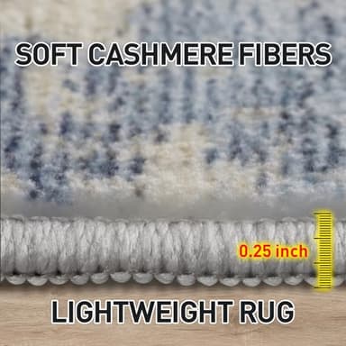 8x10 Area Rugs Washable Rug: Large Modern Abstract Living Room Rug Soft Anti-Skid Thin Carpet Indoor Floor Non-Shedding Carpets for Bedroom Dining Room Farmhouse Nursery Home Office Blue Gold - Image 7