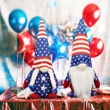 4th of July Decorations - Memorial Day Decorations - Patriotic Plush Gnomes for Home - Fourth of July for Office Desk Decor, Indoor - Red White Blue Gnome Figurines Decor for Independence Labor Day - Image 8