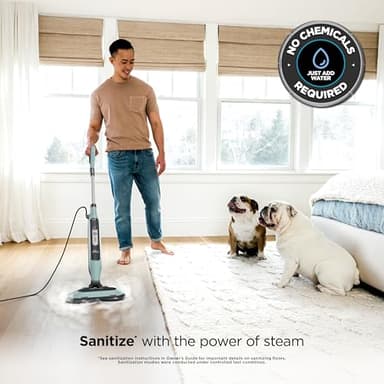 Shark Steam & Scrub Steam Mop, All-in-One Scrubbing and Sanitizing Hard Floor Cleaner, LED Headlights, 4 Dirt Grip Soft Scrub Pads Included, XL Water Tank, Swivel Steering, Hawaiian Grey, S8001 - Image 3