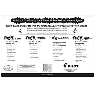 Pilot, FriXion Assorted Erasable Gel Ink Pens, Marker Pens & Highlighters, Pack of 17, Assorted Colors - Image 2