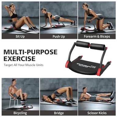 WONDER CORE SMART, Ab Workout Equipment, Sit Up Machine & Exercise Equipment, Ab Crunch Machine for Stomach Workout, Ab Core Trainer Abdominal Machine, Fitness Equipment for Home Gym (Red) - Image 2