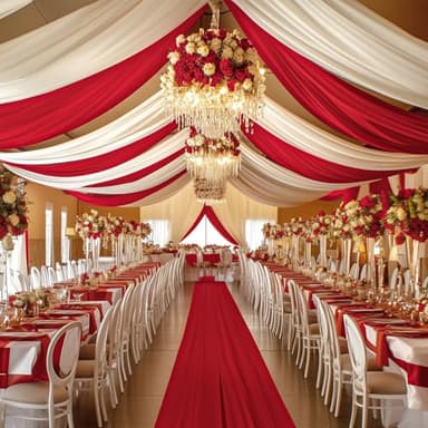 4 Panels 5x40ft White Ceiling Drapes for Wedding, Wrinkle Free Thick Polyester 40ft Long Canopy Tent Ceiling Draping Curtains Arch Drapery for Birthday Party Event Venue Decoration - Image 7