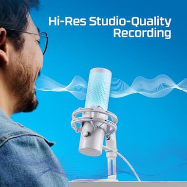 HyperX Quadcast 2 Frost – USB Microphone for Gaming, Streaming and Podcasting, with On-Board Controls, LED Lighting, Removable Shock Mount - Image 4