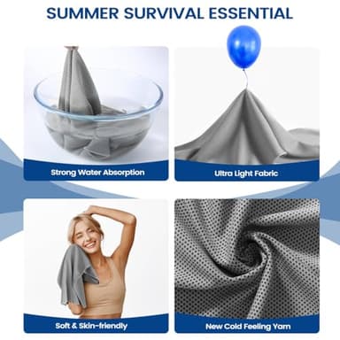 Clothirily Cooling Towels (40"x12"), Breathable Gym Towels for Neck and Face, Men & Women Workout Towel for Hot Weather, Sweat Towel for Gym Yoga, Camping, Fitness, Running, Traveling, 4 Pack - Image 4