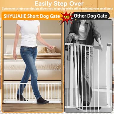 Dog Gate, SHYUJAJIE Adjustable Extra Wide Short Dog Gate,Small Pet Gate with 4 Extension Kits, Pressure Mounted for Doorways & Stairs (White, 18-48" W*10" H) - Image 5