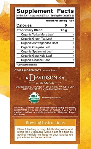 Davidson's Organics, Ayurvedic Infusions, Energize, 25-count Tea Bags, Pack of 6 - Image 4