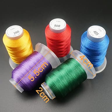 New brothread 63 Colors Compatible with Brother Polyester Embroidery Machine Thread Kit 500M (550Y) Each Spool Compatible with Brother Babylock Janome Singer Pfaff Bernina Embroidery Sewing Machine - Image 3