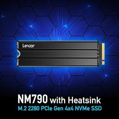 Lexar 2TB NM790 SSD with Heatsink PCIe Gen4 NVMe M.2 2280 Internal Solid State Drive, Up to 7400/6500 MB/s Read/Write, Compatible with PS5, for Gamers and Creators, Black (LNM790X002T-RN9NU - Image 4