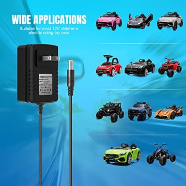 12V Charger for Kids Ride On Car Toys Best Choice for SUV Kid Trax Dynacraft Bumper Kidzone Jeep Tractor 12 Volt Universal Battery Charger - Image 7
